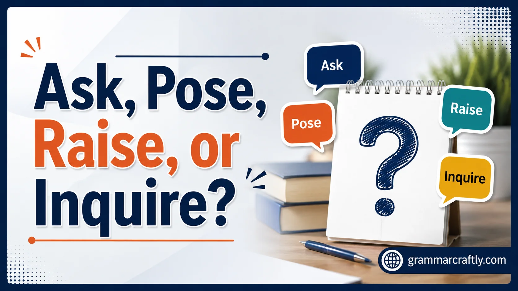 Ask, Pose, Raise, or Inquire?