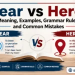 Hear vs Here: Meaning, Examples, Grammar Rules, and Common Mistakes