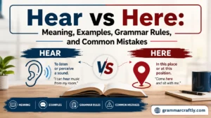 Hear vs Here: Meaning, Examples, Grammar Rules, and Common Mistakes