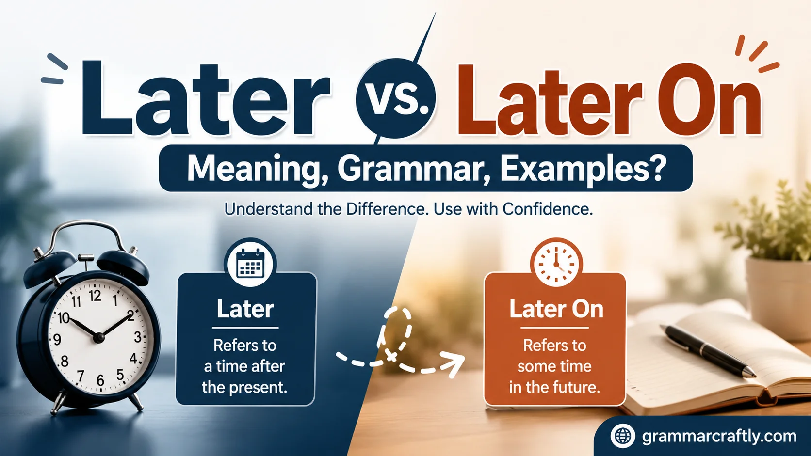 Later vs. Later On: Meaning, Grammar, Examples?