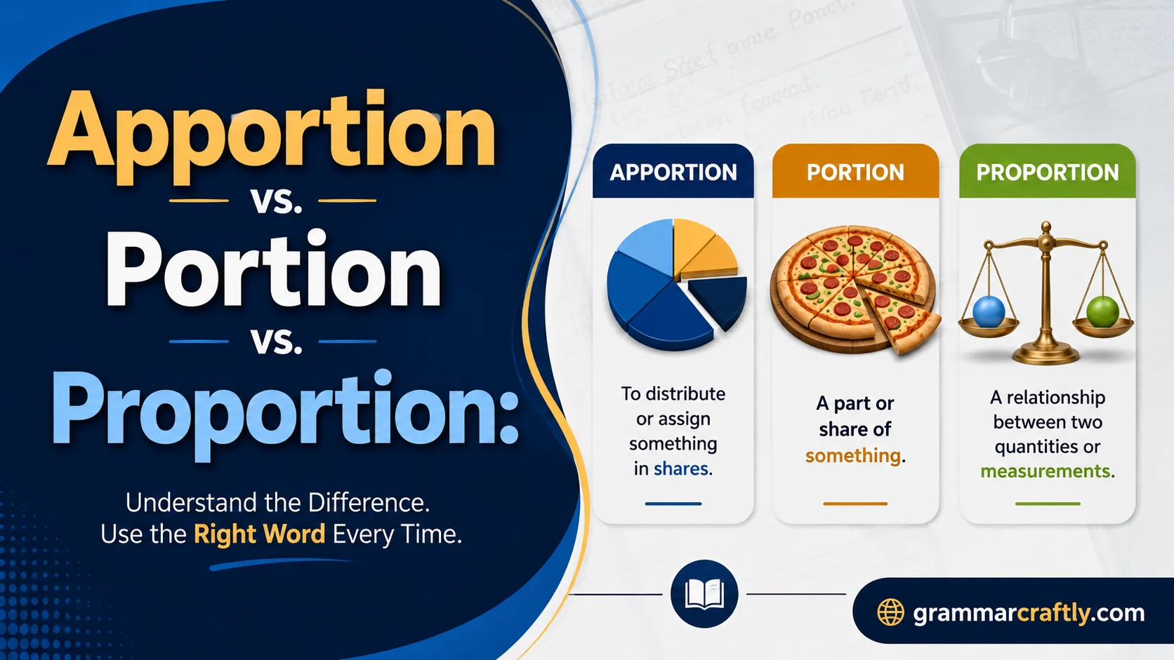Apportion vs. Portion vs. Proportion: