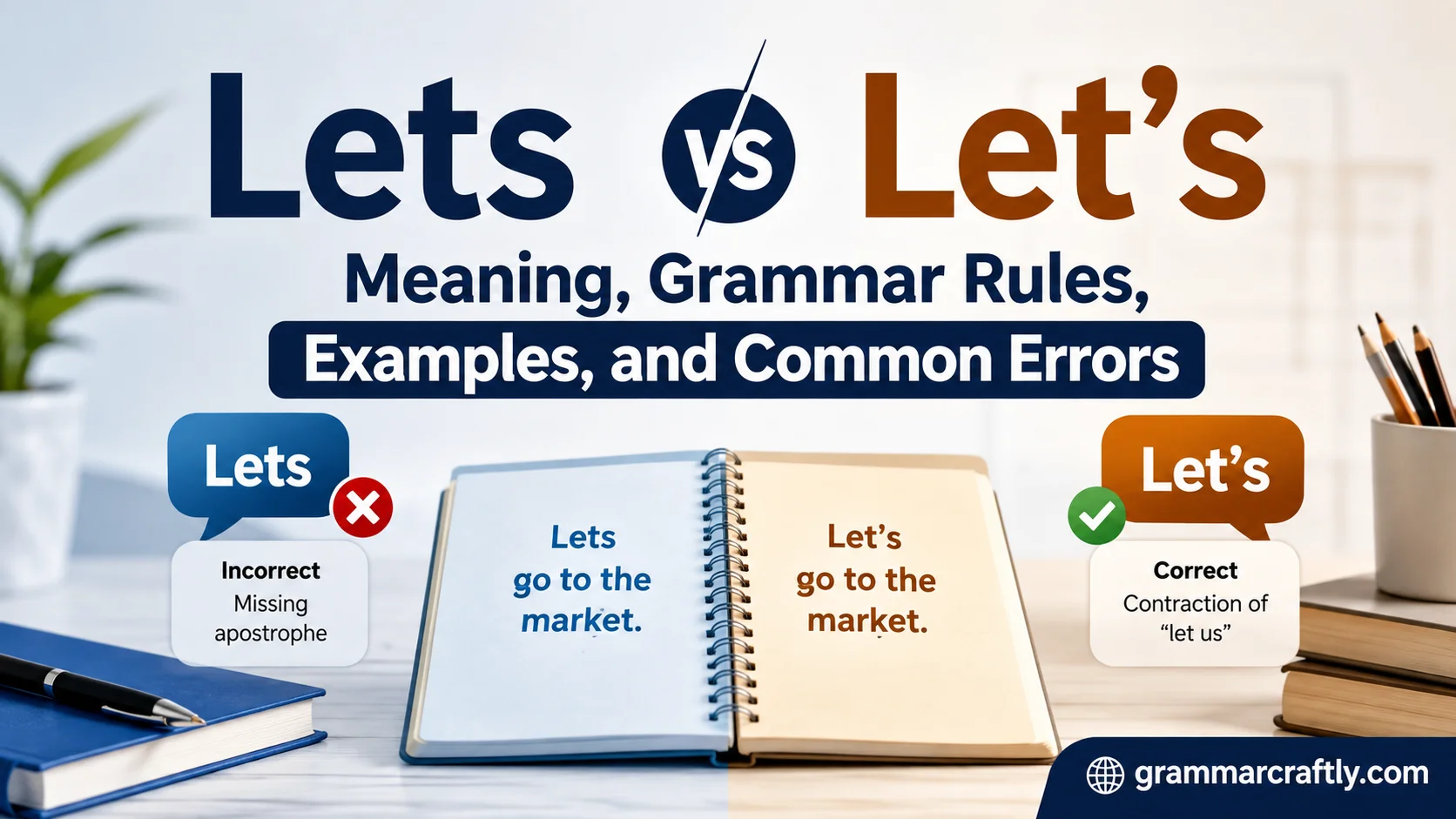 Lets vs Let’s: Meaning, Grammar Rules, Examples, and Common Errors